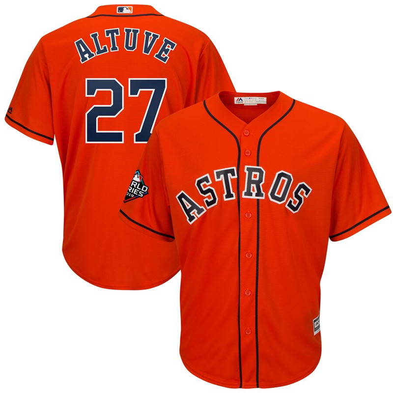 Astros 27 Jose Altuve Orange 2019 World Series Bound Cool Base Jersey