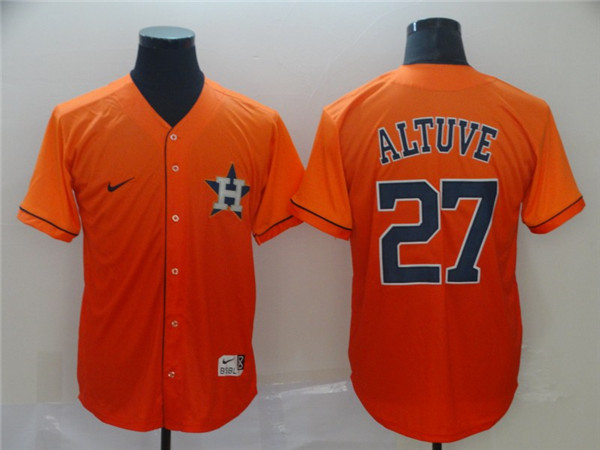 Astros 27 Jose Altuve Orange Drift Fashion Jersey