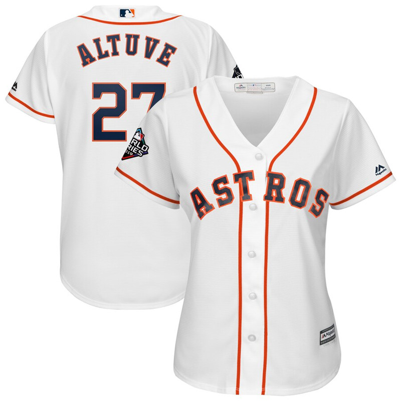 Astros 27 Jose Altuve White Women 2019 World Series Bound Cool Base Jersey