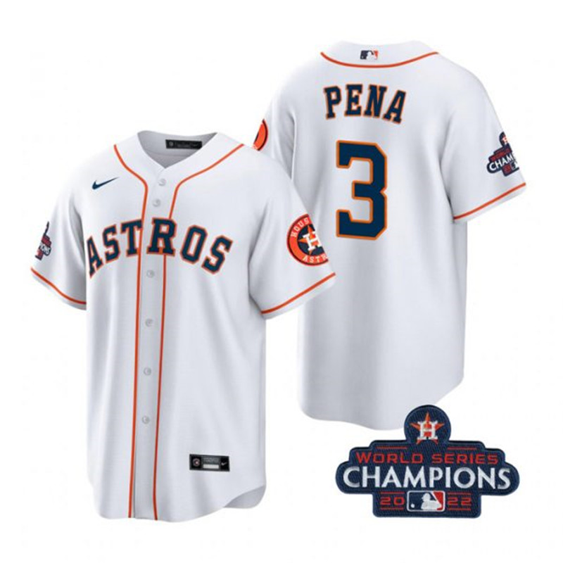 Astros 3 Jeremy Pena White 2022 World Series Champions Cool Base Jersey