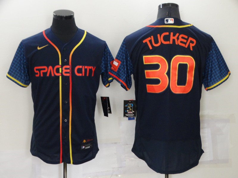 Astros 30 Kyle Tucker Navy Nike 2022 City Connect Flexbase Jerseys