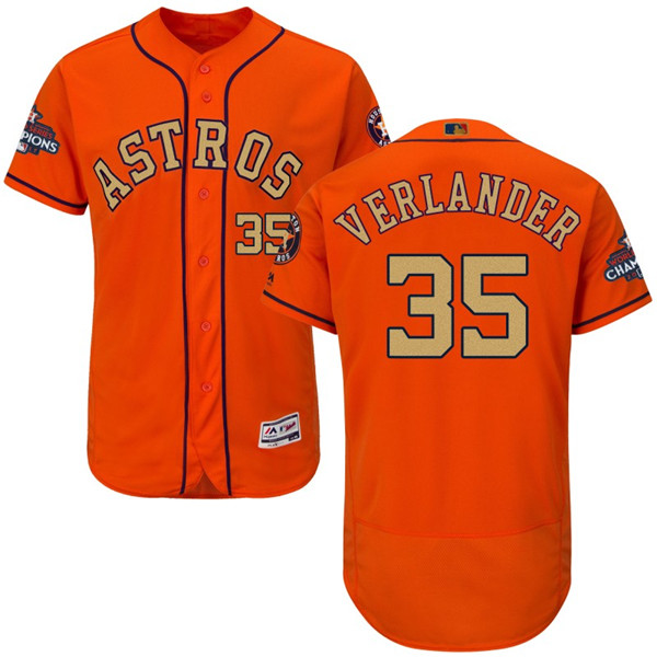 Astros 35 Justin Verlander Orange 2018 Gold Program Flexbase Jersey