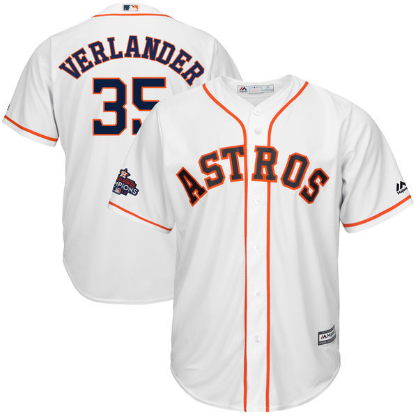 Astros 35 Justin Verlander White 2017 World Series Champions Cool Base Player Jersey