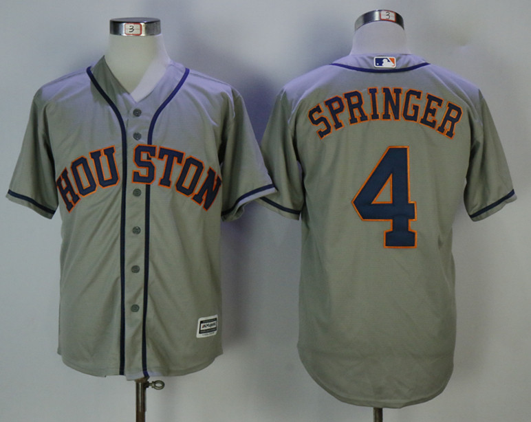 Astros 4 George Springer Gray Cool Base Jersey