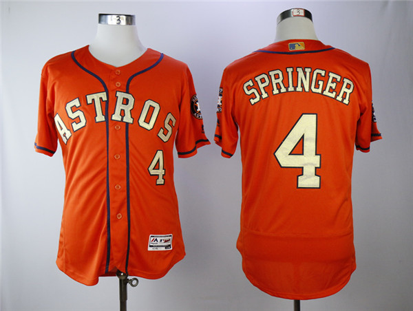 Astros 4 George Springer Orange 2018 Gold Program Flexbase Jersey