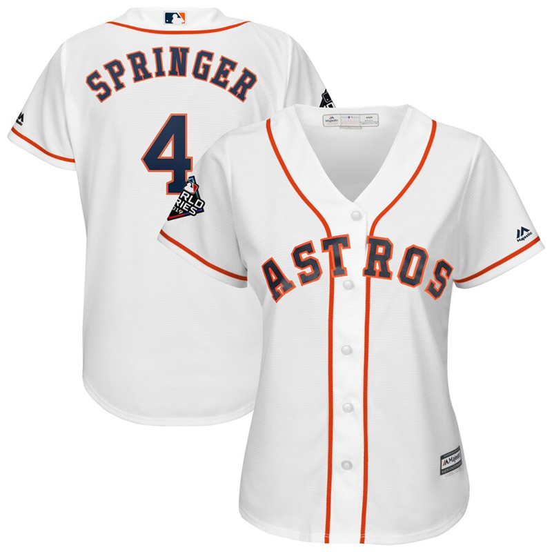 Astros 4 George Springer White Women 2019 World Series Bound Cool Base Jersey