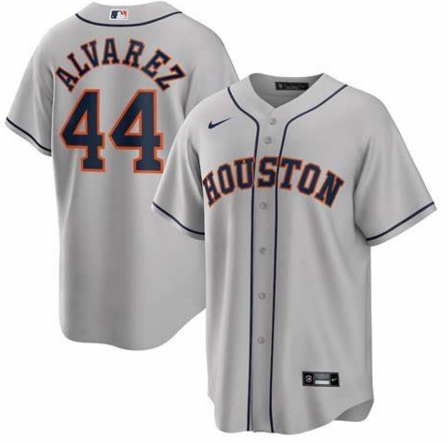 Astros 44 Yordan Alvarez Gray Cool Base Jersey