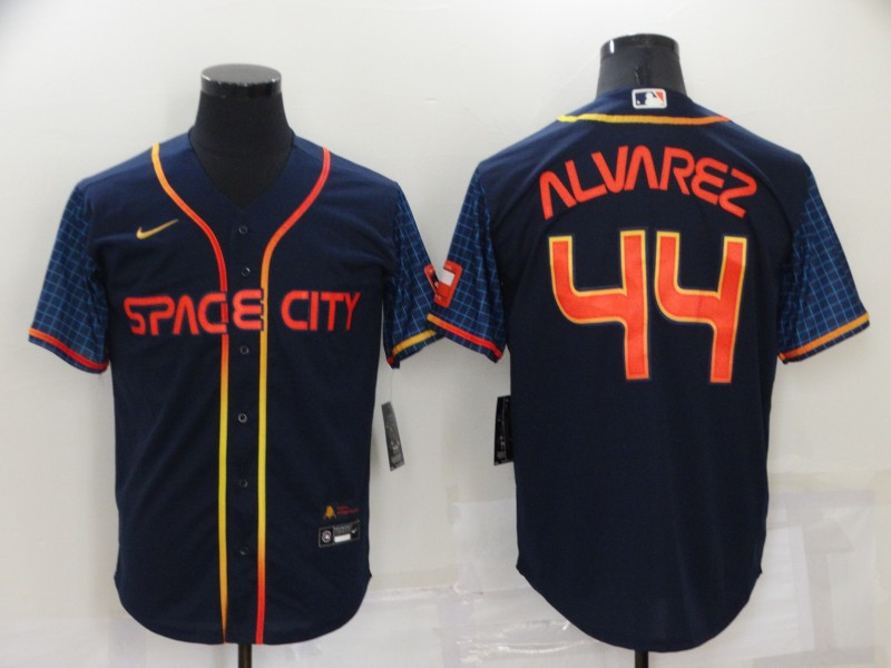 Astros 44 Yordan Alvarez Navy Nike 2022 City Connect Cool Base Jersey