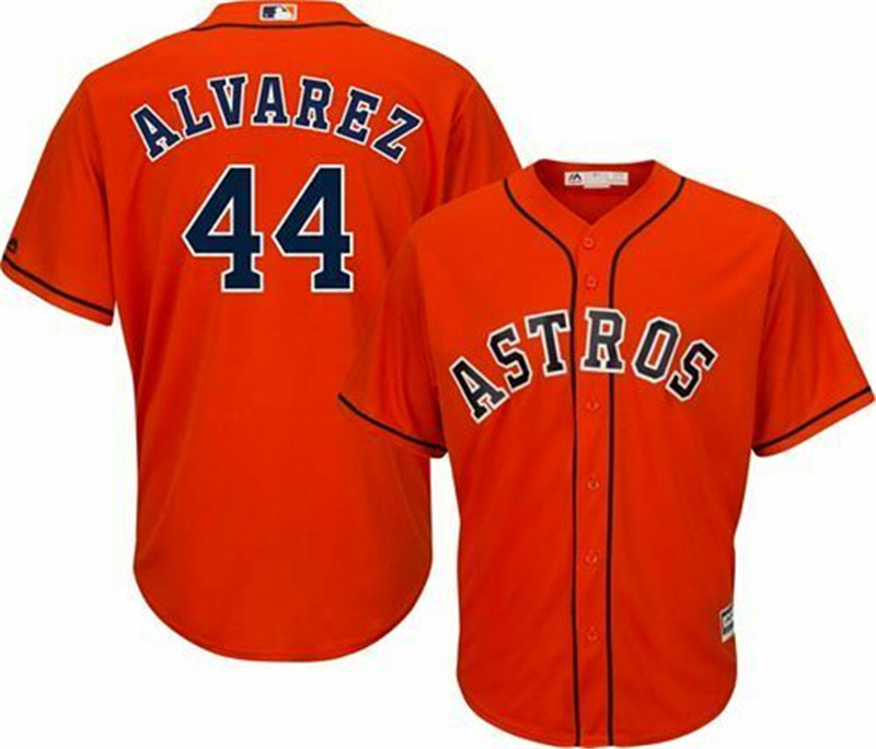 Astros 44 Yordan Alvarez Orange Cool Base Jersey