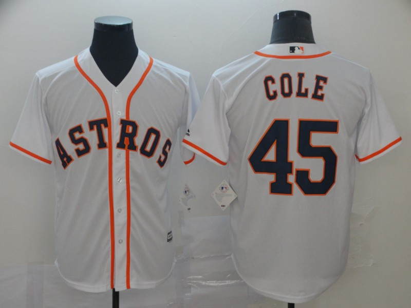 Astros 45 Gerrit Cole White Cool Base Jersey