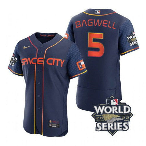 Astros 5 Jeff Bagwell Navy Nike 2022 World Series City Connect Flexbase Jersey