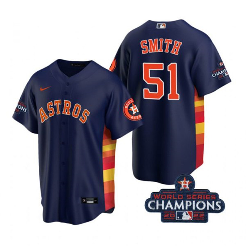 Astros 51 Will Smith Navy 2022 World Series Champions Cool Base Jersey