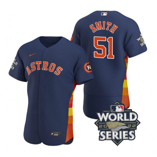 Astros 51 Will Smith Navy Nike 2022 World Series Flexbase Jersey