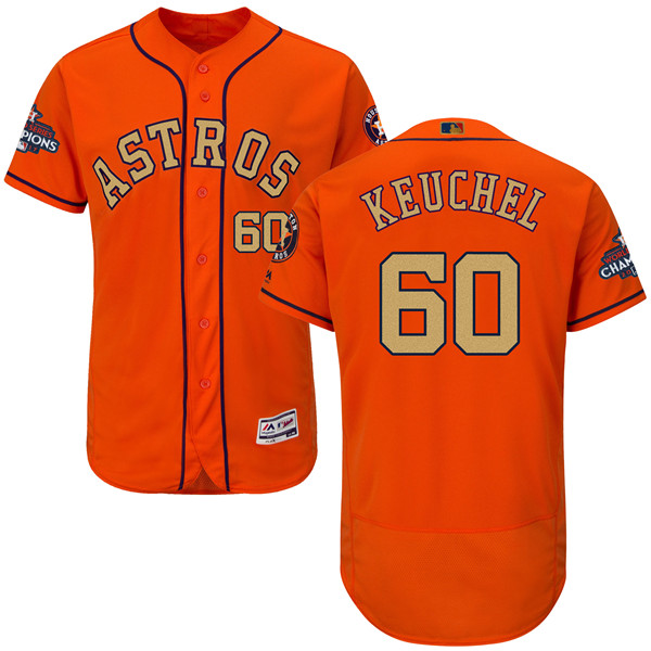 Astros 60 Dallas Keuchel Orange 2018 Gold Program Flexbase Jersey