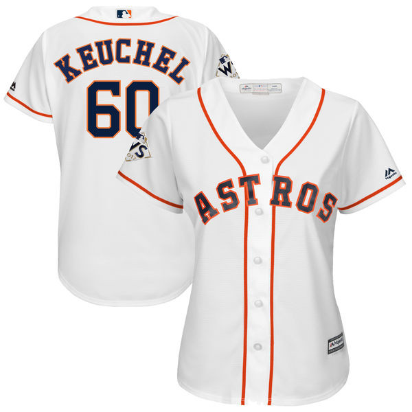 Astros 60 Dallas Keuchel White Women 2017 World Series Bound Cool Base Player Jersey