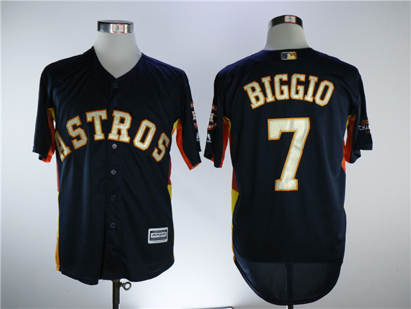 Astros 7 Craig Biggio Navy 2018 Gold Program Cool Base Jersey