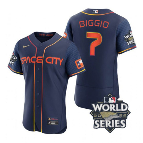 Astros 7 Craig Biggio Navy Nike 2022 World Series City Connect Flexbase Jersey