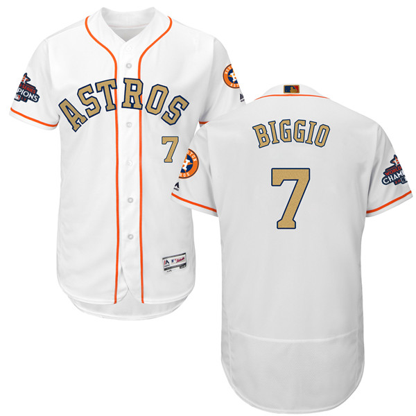 Astros 7 Craig Biggio White 2018 Gold Program Flexbase Jersey