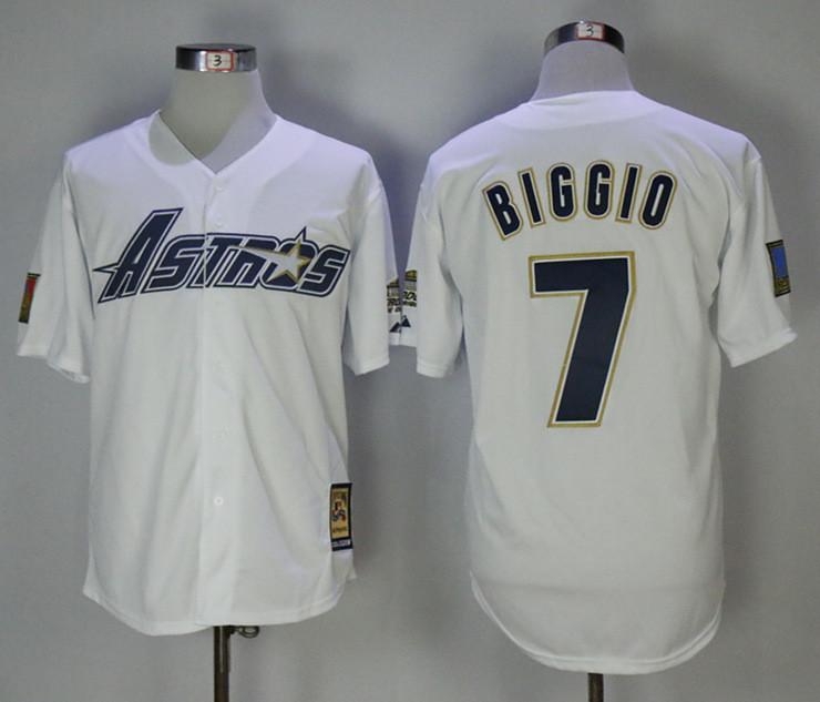 Astros 7 Craig Biggio White Cooperstown Collection Jersey