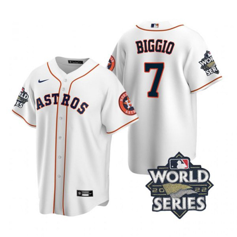 Astros 7 Craig Biggio White Nike 2022 World Series Cool Base Jersey