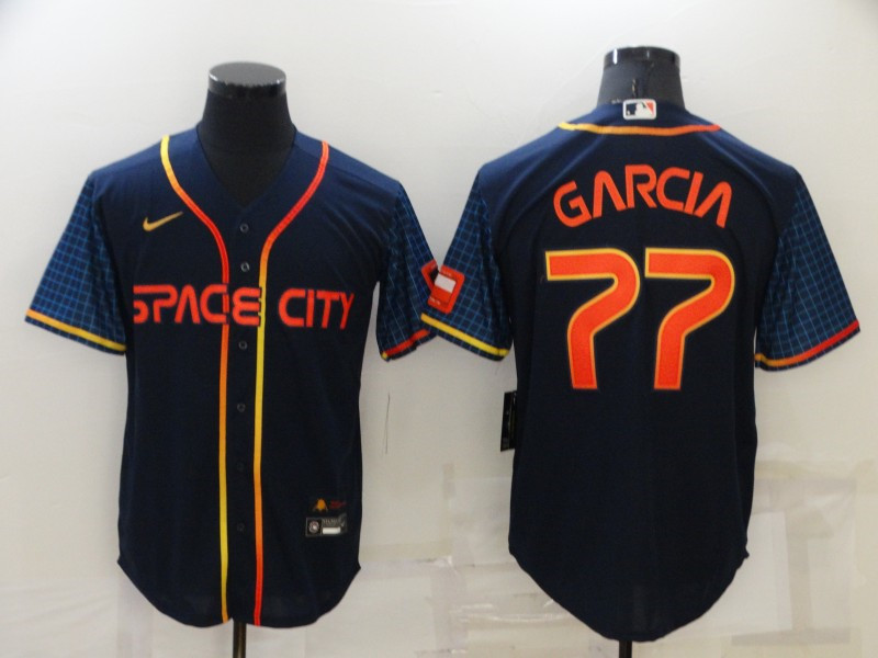 Astros 77 Luis Garcia Navy Nike 2022 City Connect Cool Base Jerseys