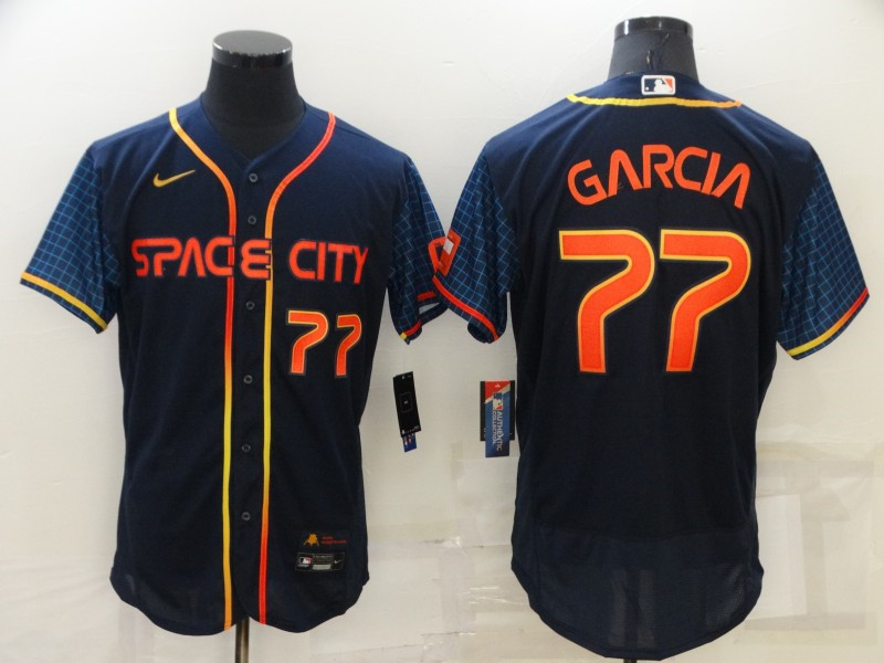 Astros 77 Luis Garcia Navy Nike 2022 City Connect Flexbase Jerseys