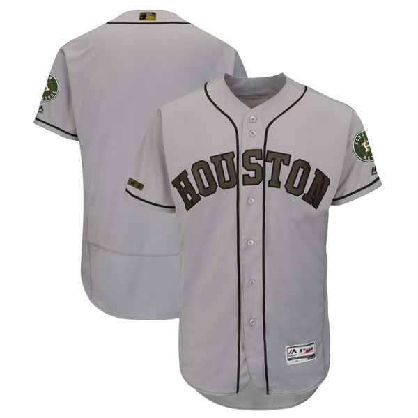 Astros Blank Gray 2018 Memorial Day Flexbase Jersey