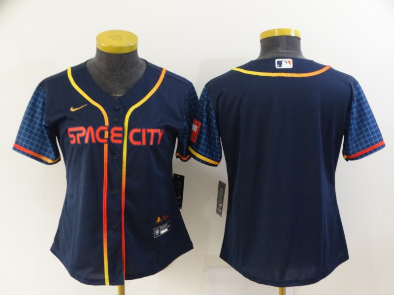 Astros Blank Navy Women Nike 2022 City Connect Flexbase Jerseys