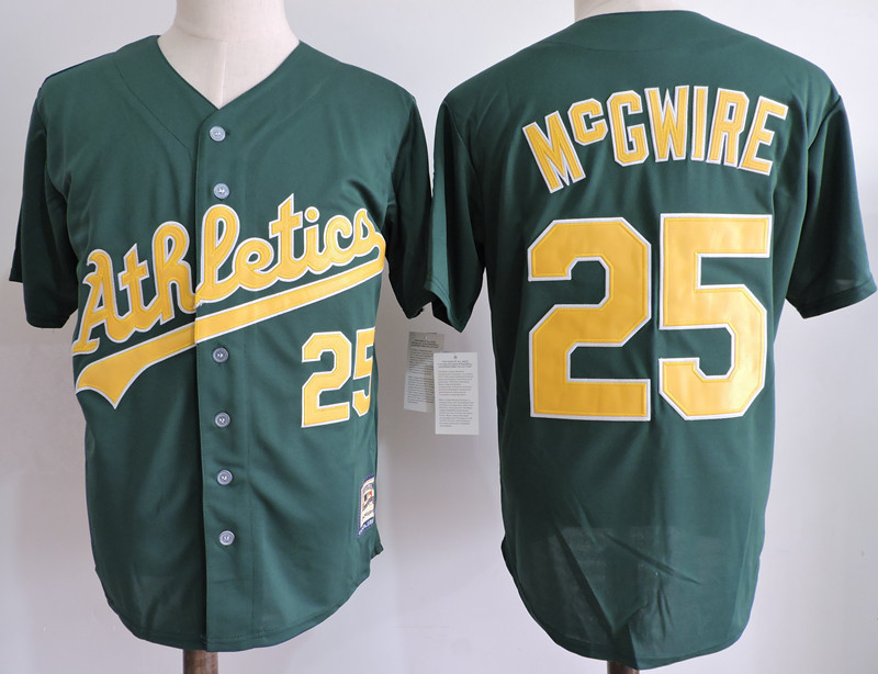 Athletics 25 Mark McGwire Green Cooperstown Collection Jersey