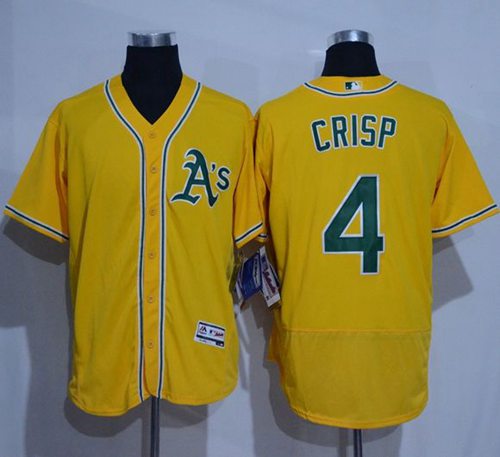 Athletics 4 Coco Crisp Gold Flexbase Authentic Collection Stitched MLB Jersey