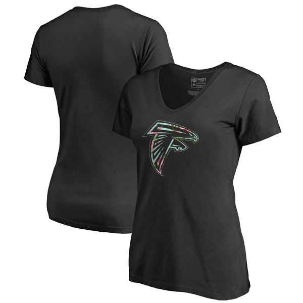 Atlanta Falcons NFL Pro Line by Fanatics Branded Women's Lovely Plus Size V Neck T Shirt Black