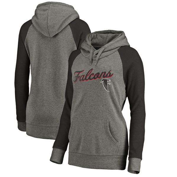 Atlanta Falcons NFL Pro Line by Fanatics Branded Women's Timeless Collection Rising Script Plus Size Tri Blend Hoodie Ash