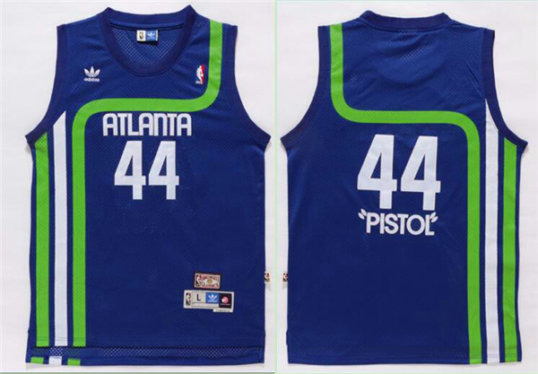 Atlanta Hawks 44 Pete Maravich Light Blue Pistol Soul Swingman Stitched NBA Jersey