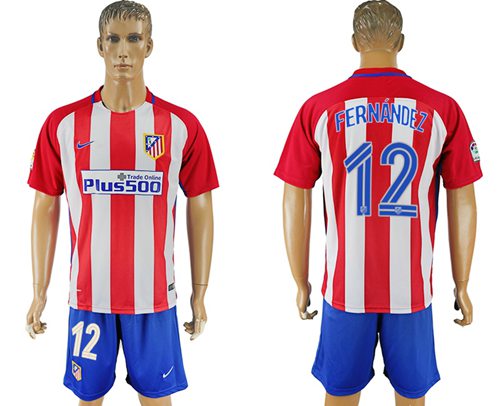 Atletico Madrid 12 Fernandez Home Soccer Club Jersey