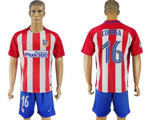 Atletico Madrid 16 Correa Home Soccer Club Jersey