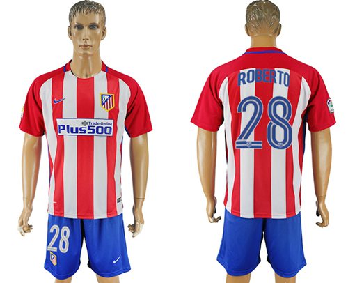 Atletico Madrid 28 Roberto Home Soccer Club Jersey