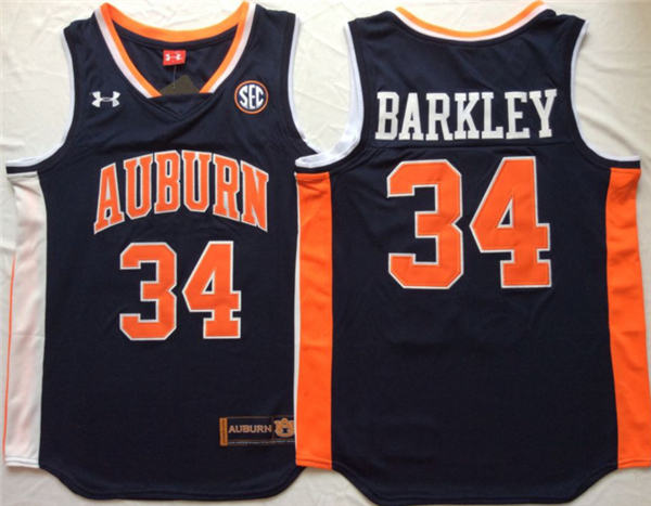 Auburn Tigers 34 Charles Barkley Navy College Basketball Jersey