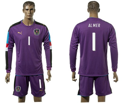 Austria 1 Almer Purple Goalkeeper Long Sleeves Soccer Country Jersey