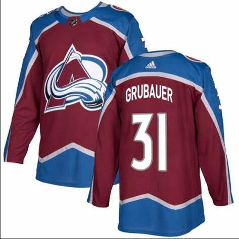 Avalanche 31 Philipp Grubauer Burgundy Adidas Jersey