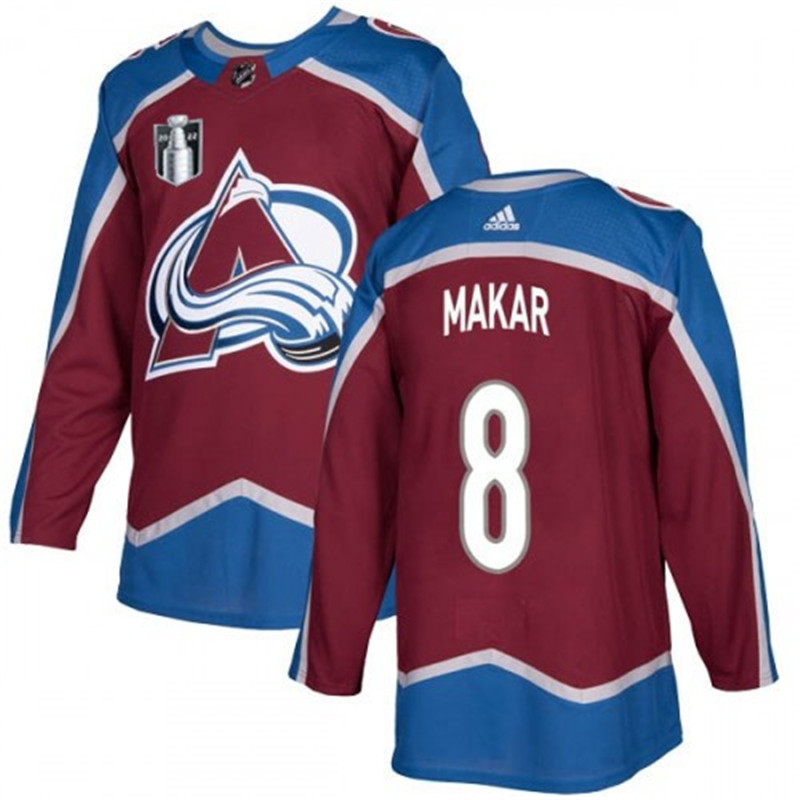 Avalanche 8 Cale Makar Burgundy 2022 Stanley Cup Final Patch Reverse Retro Adidas Jersey