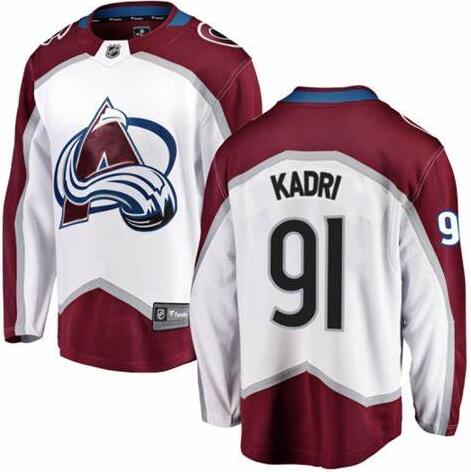 Avalanche 91 Nazem Kadri White Adidas Jersey