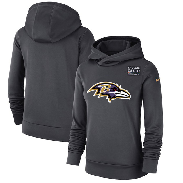 Baltimore Ravens Anthracite Women's  Crucial Catch Performance Hoodie