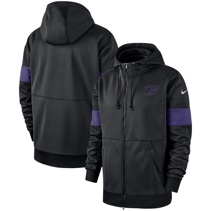 Baltimore Ravens Nike Sideline Performance Full Zip Hoodie Black