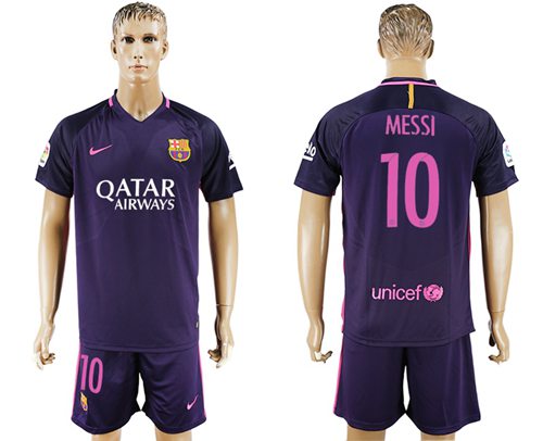 Barcelona 10 Messi Away Soccer Club Jersey