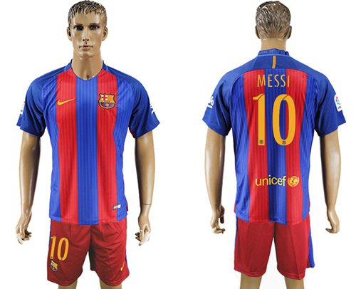 Barcelona 10 Messi Home Soccer Club Jersey