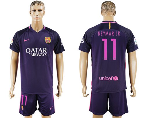 Barcelona 11 Neymar Jr Away Soccer Club Jersey