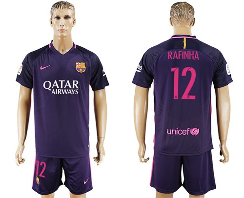 Barcelona 12 Rafinha Away Soccer Club Jersey