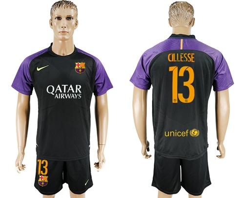 Barcelona 13 Cillesse Black Goalkeeper Soccer Club Jersey