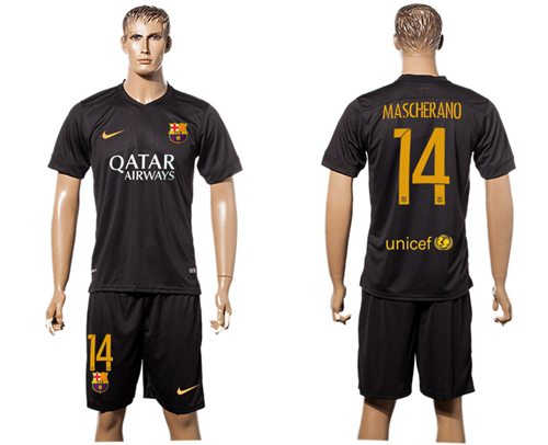 Barcelona 14 Mascherano Black Soccer Club Jersey