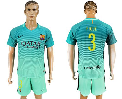 Barcelona 3 Pique Sec Away Soccer Club Jersey